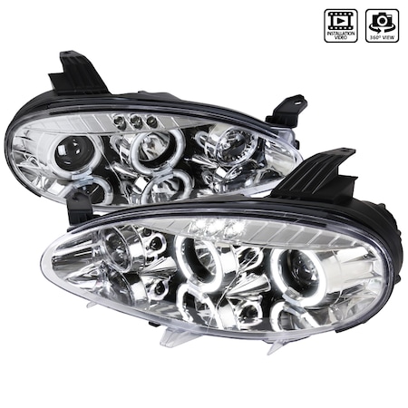 Spec-D Tuning 01-05 Mazda Mx5 Halo LED Projector Headlight Chrome LHP-MX501-TM